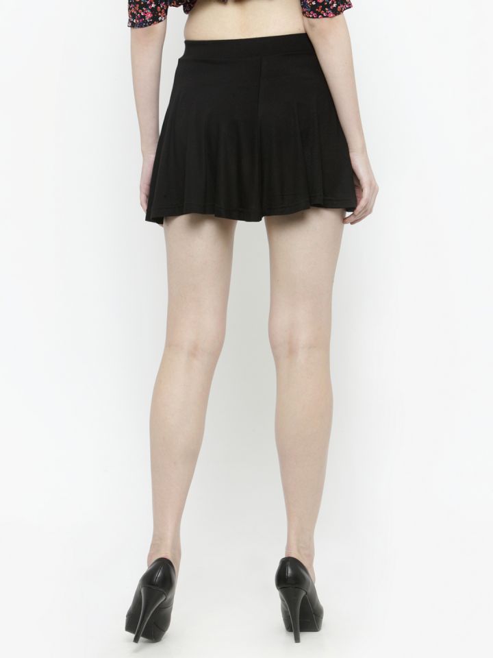 Buy Sera Women's Black Solid Mini Skirt - Skirts for Women 2526534