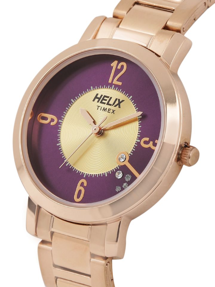 timex helix rose gold