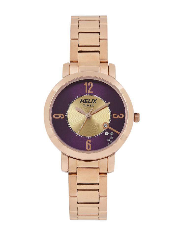 Helix By Timex Women Purple Gold Toned Analogue Watch TW024HL22