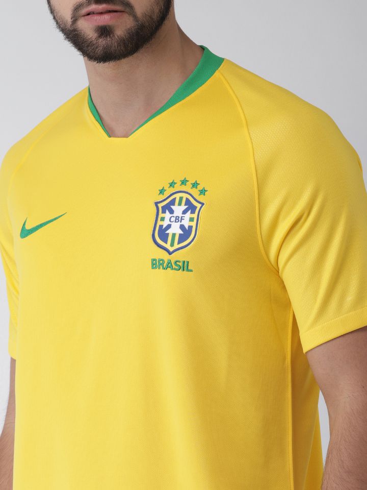Buy Nike Men Yellow Brazil CBF Crest Pure Cotton T Shirt - Tshirts for Men  4029230