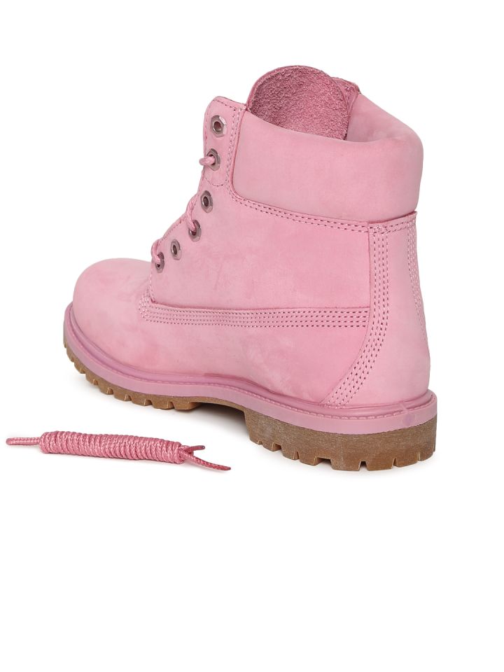pink timberland boots with fur