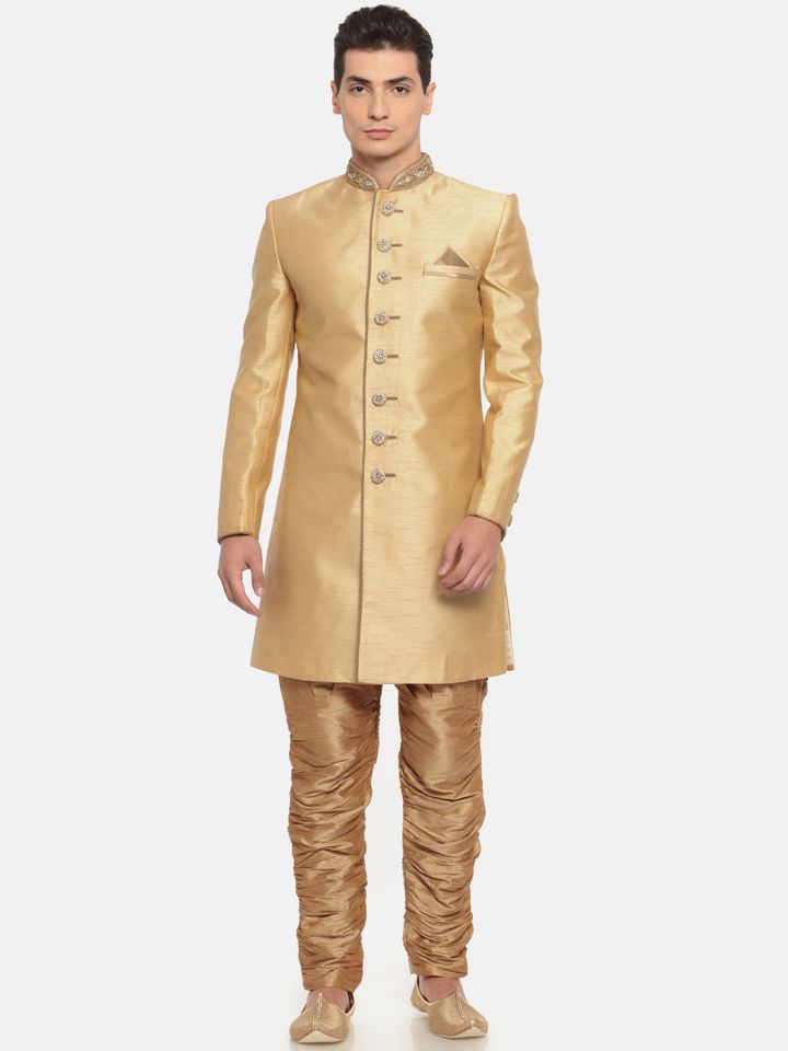 Buy The Chennai Silks Classicate Men Beige Patterned Silk Sherwani Sherwani For Men 2531772 Myntra Food is excellent as well. the chennai silks classicate men beige patterned silk sherwani