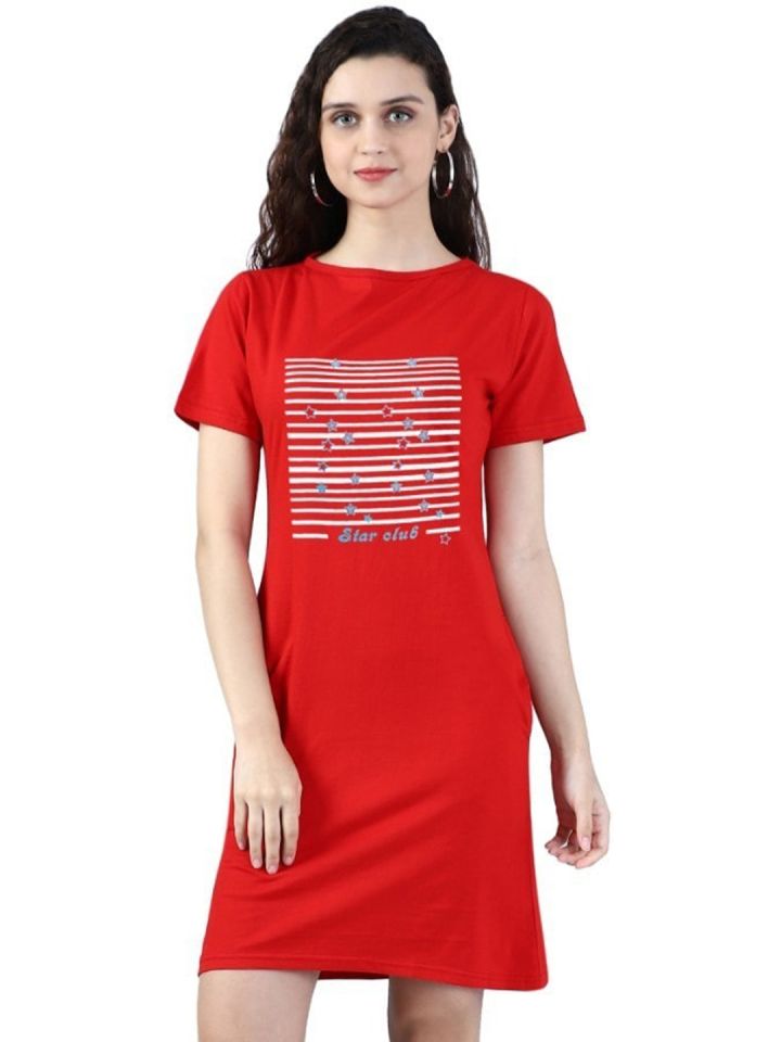 Buy Next One Geometric Printed Pure Cotton T Shirt Dress Dresses