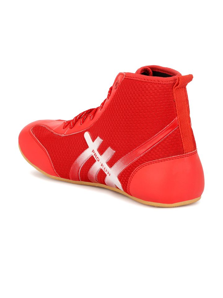 ASE Men's Red PU Lace-Up Kabaddi Wrestling Shoes