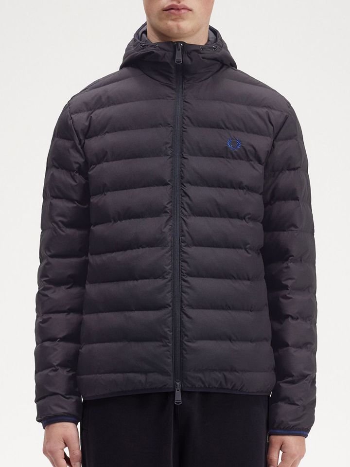 Fred Perry Longline Puffer Jacket with Embroidered