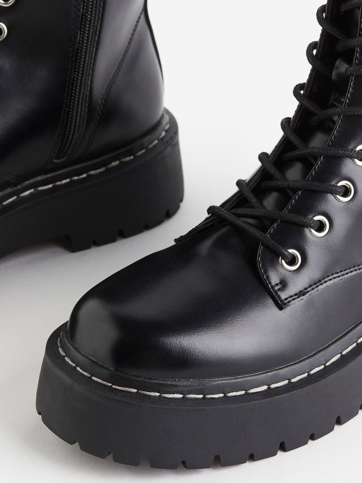 H&m lace up boots sales