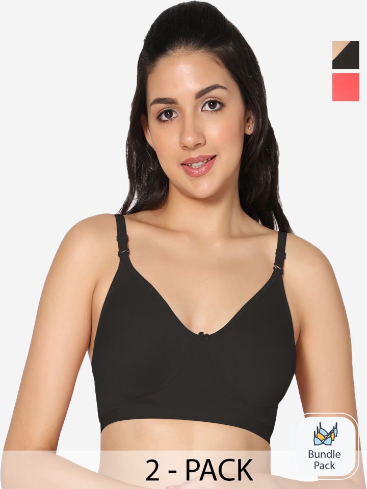 Buy In Care Pack Of 2 Non Padded Non Wired Seamless Cotton T Shirt Bra With  All Day Comfort - Bra for Women 25666386