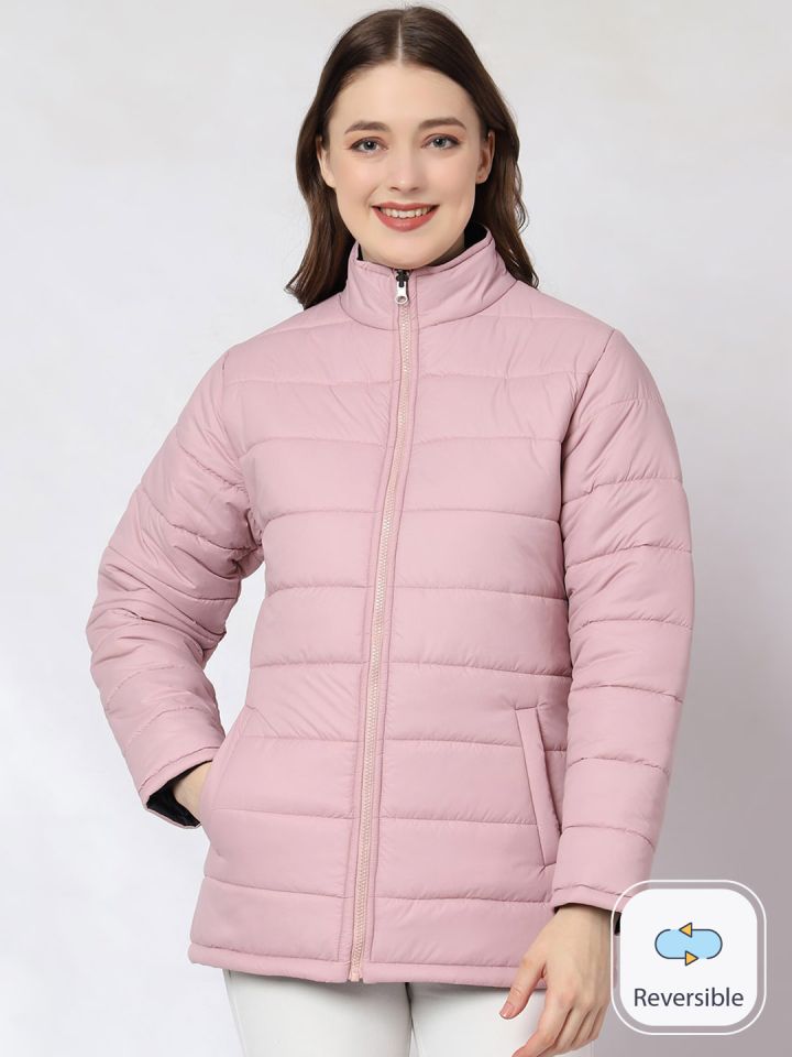 CL SPORT Women Pink Reversible Longline Padded Jacket
