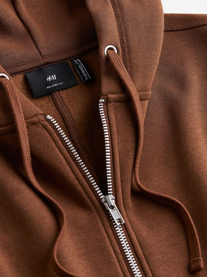 Mens brown zip up hoodie hot sale