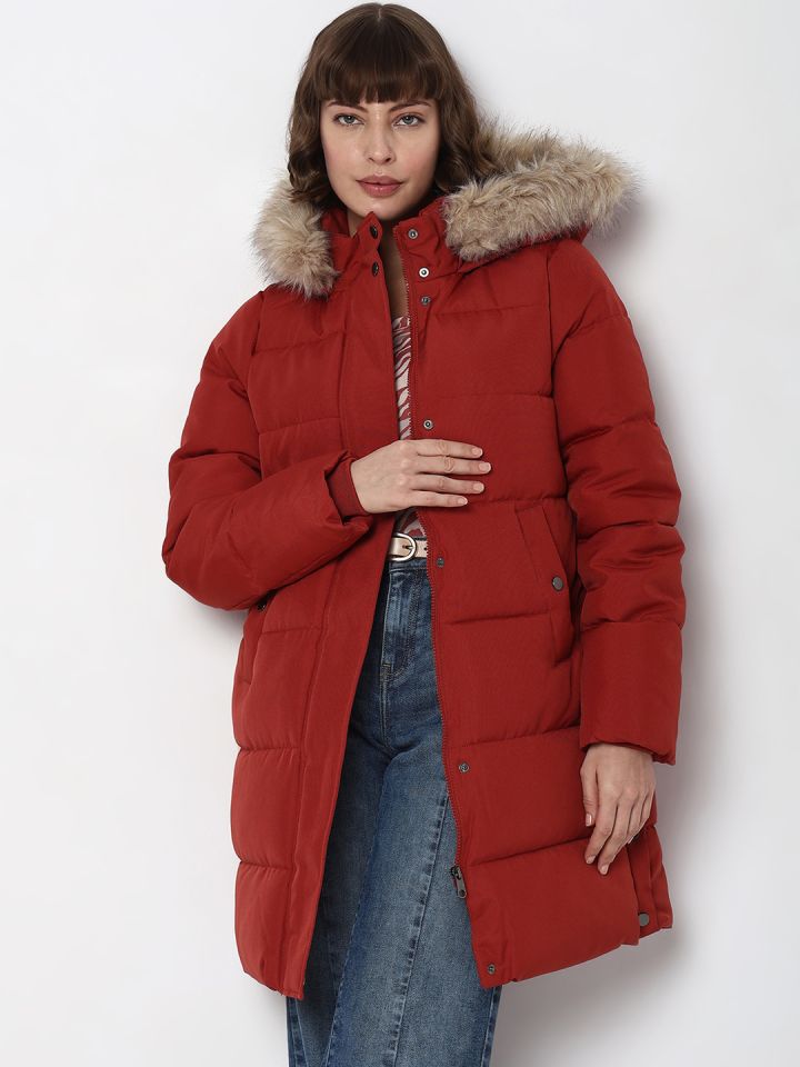 Vero moda parka shop with faux fur collar