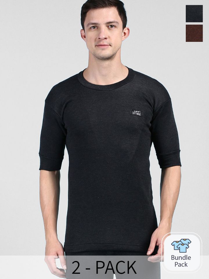 Buy Lux Cottswool Pack Of 2 Thermal T Shirts - Thermal Tops for Men  25517532