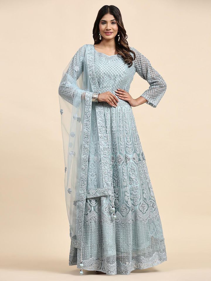 Ethnic gown with dupatta cheap