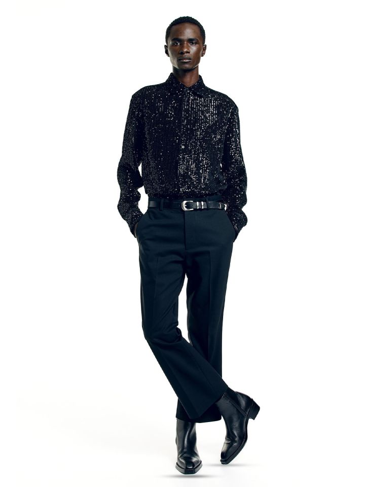 Black sequin cheap shirt