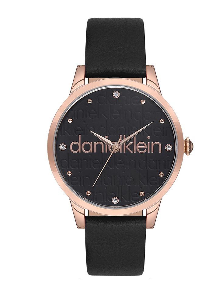 Buy Daniel Klein Women Textured Dial Leather Straps Analogue