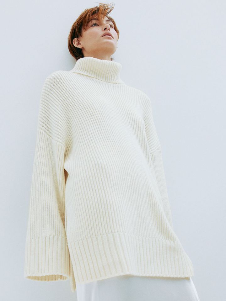 Oversized polo neck new arrivals jumper