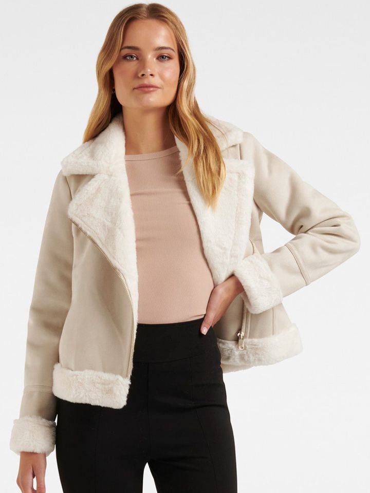 Buy Forever New Lapel Collar Fur Detail Tailored Jacket Jackets