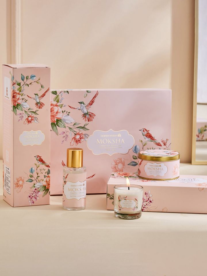 Buy Home Centre Moksha Peach Red 5 Pieces Currant Fragrance Gift