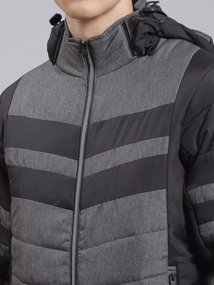 Buy Monte Carlo Striped Hooded Zip Detail Lightweight Puffer