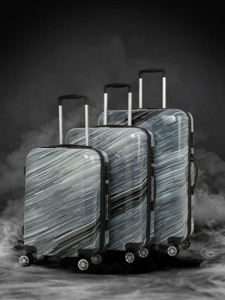 Buy Teakwood Leathers Set Of 3 Printed Trolley Bag 95.5L Trolley