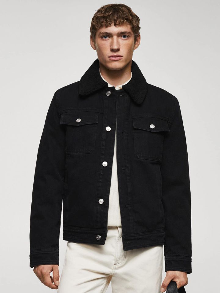 Padded denim sale jacket mens
