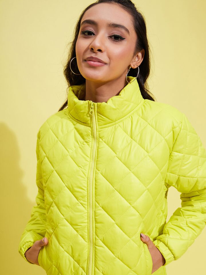 Yellow discount quilted jacket
