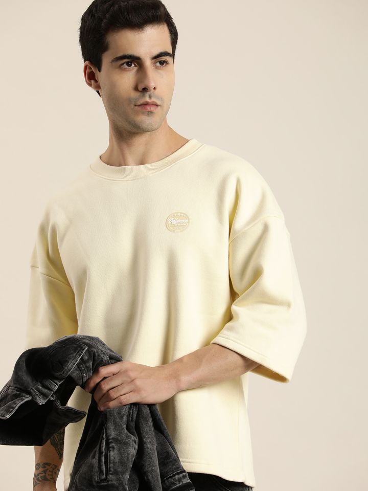 Oversized crew neck sweatshirt mens top