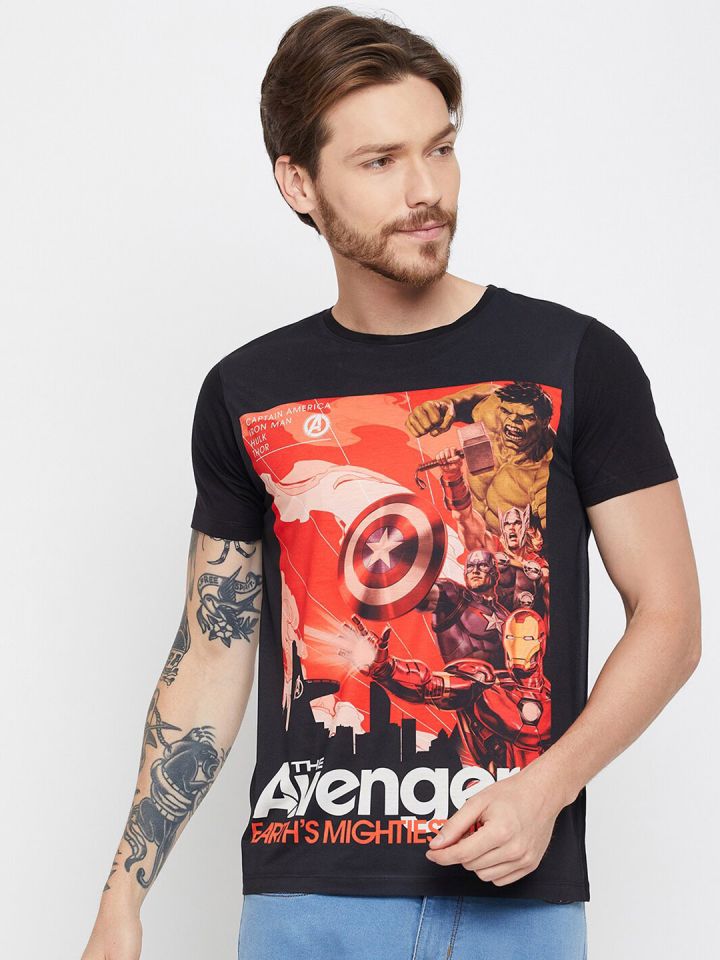 Wear Your Mind Marvel Avengers Printed Round Neck T shirt