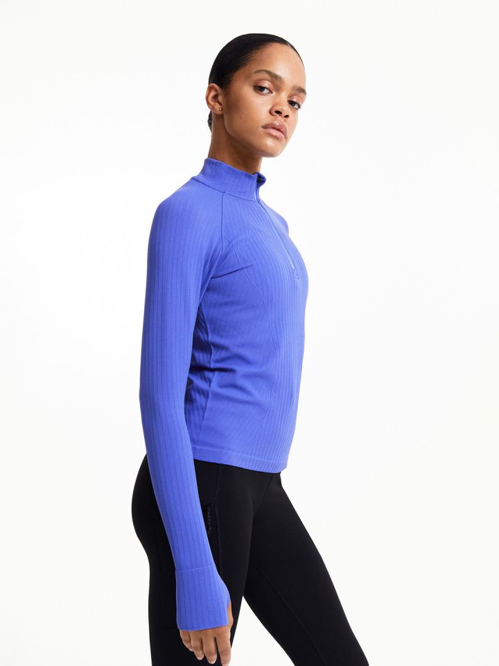 Seamless Zip-Up Sports Top