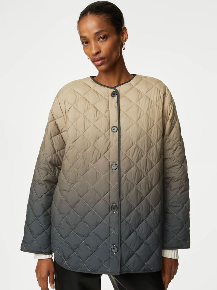 Collarless longline jacket cheap