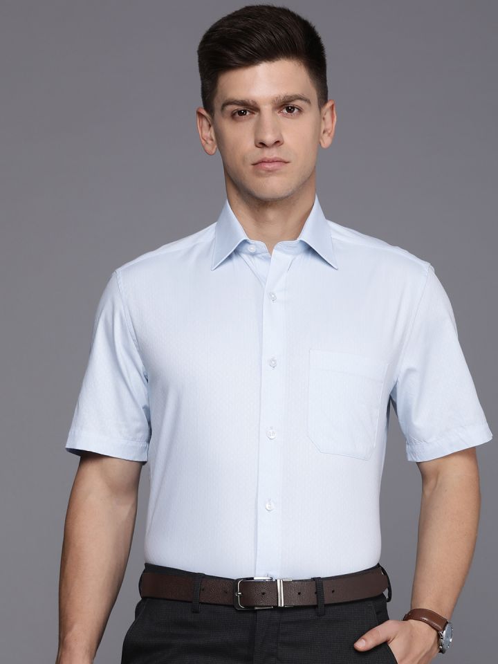 Buy Louis Philippe Self Design Classic Fit Pure Cotton Formal