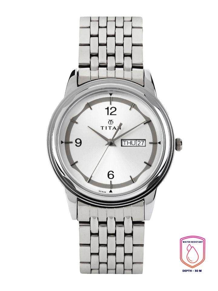 Buy Titan Men Silver Toned Dial Watch 1638SM01 Watches for Men