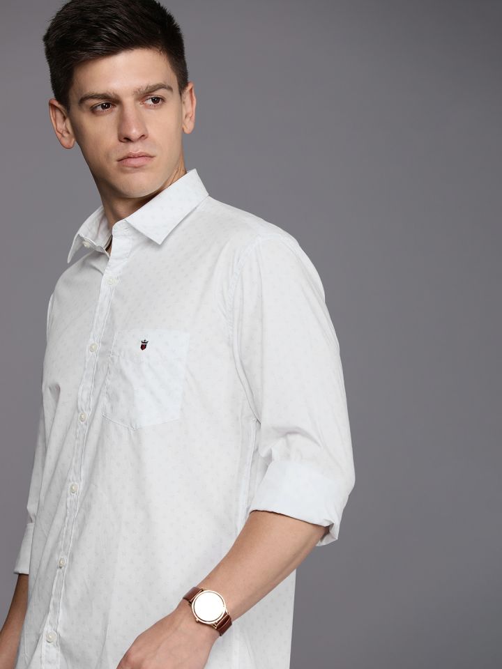 Buy Louis Philippe Sport Micro Ditsy Printed Slim Fit Opaque Pure