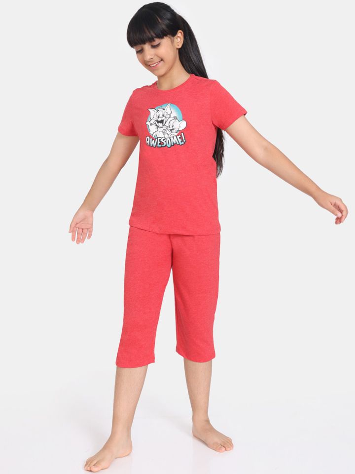 Buy Rosaline By Zivame Girls Tom Jerry Printed Pure Cotton Night