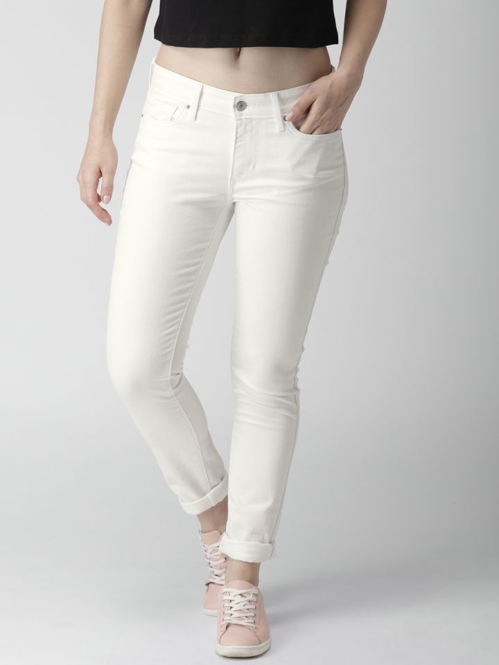 levi's womens white skinny jeans