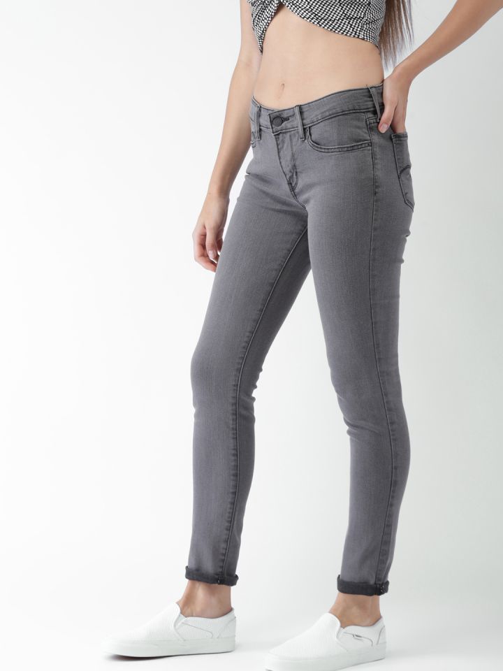 Buy Levis Women Grey Skinny Fit Mid Rise Clean Look 711 Skinny Jeans - Jeans  for Women 2584278 | Myntra