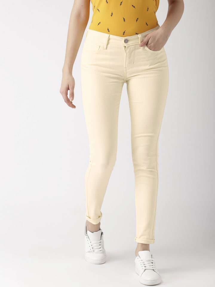 yellow denim jeans womens
