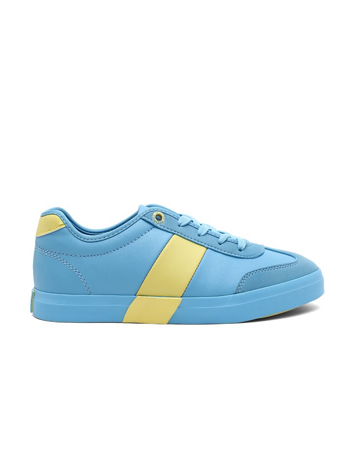United Colors of Benetton Men Blue Yellow Colourblocked Sneakers