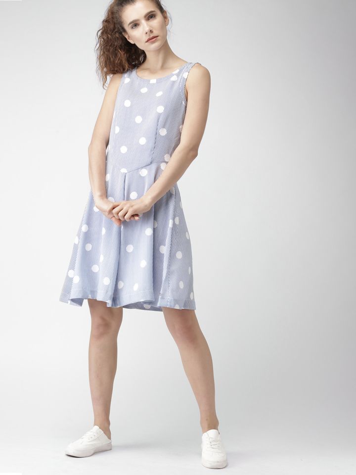 tommy hilfiger dress blue and white
