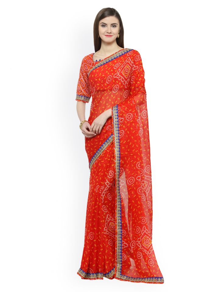 chiffon chunri print saree