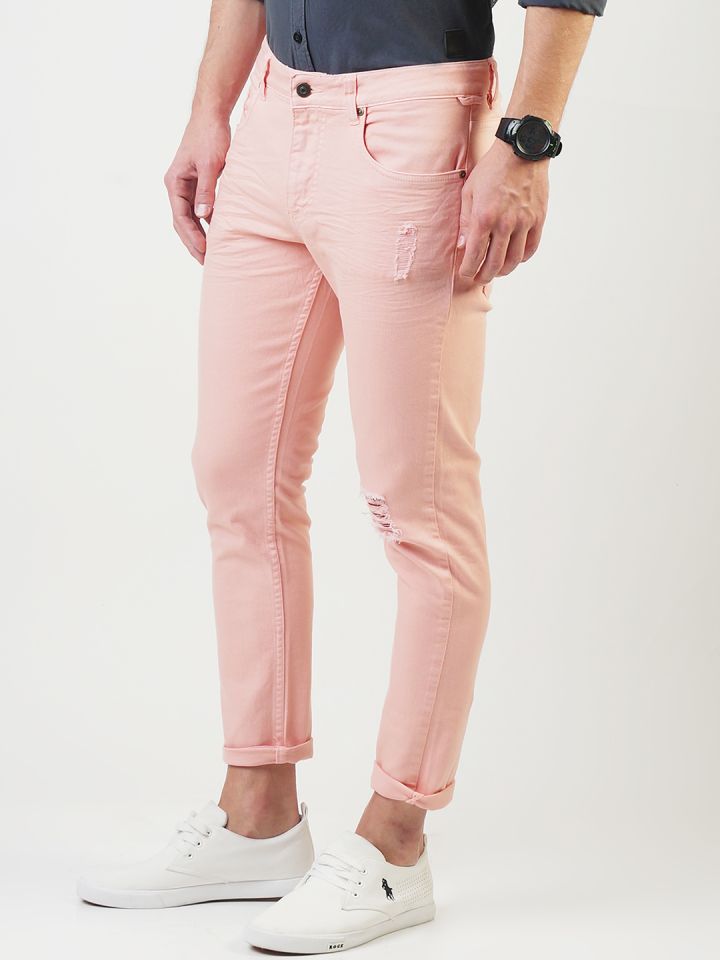 peach colour jeans