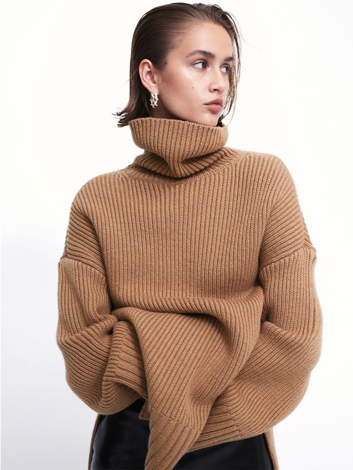 Oversized polo neck jumper store