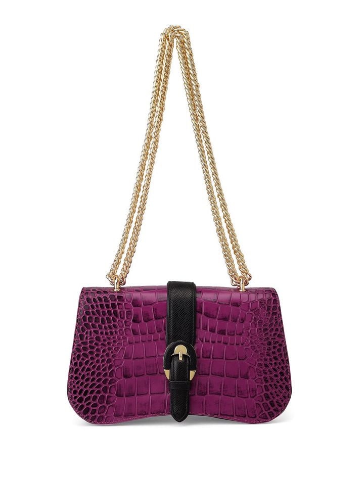 Da Milano Textured Leather Shoulder Bag