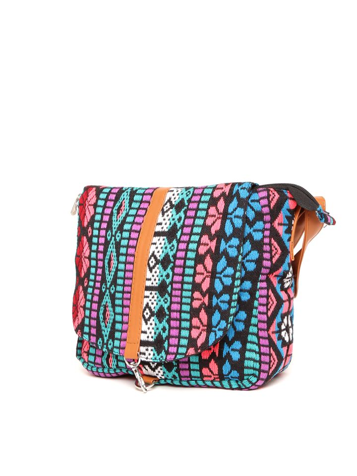 Buy Kanvas Katha Multicoloured Self Design Sling Bag Handbags