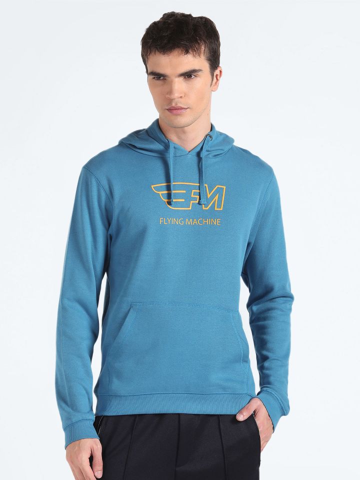Buy Flying Machine Typography Printed Hooded Pure Cotton Pullover