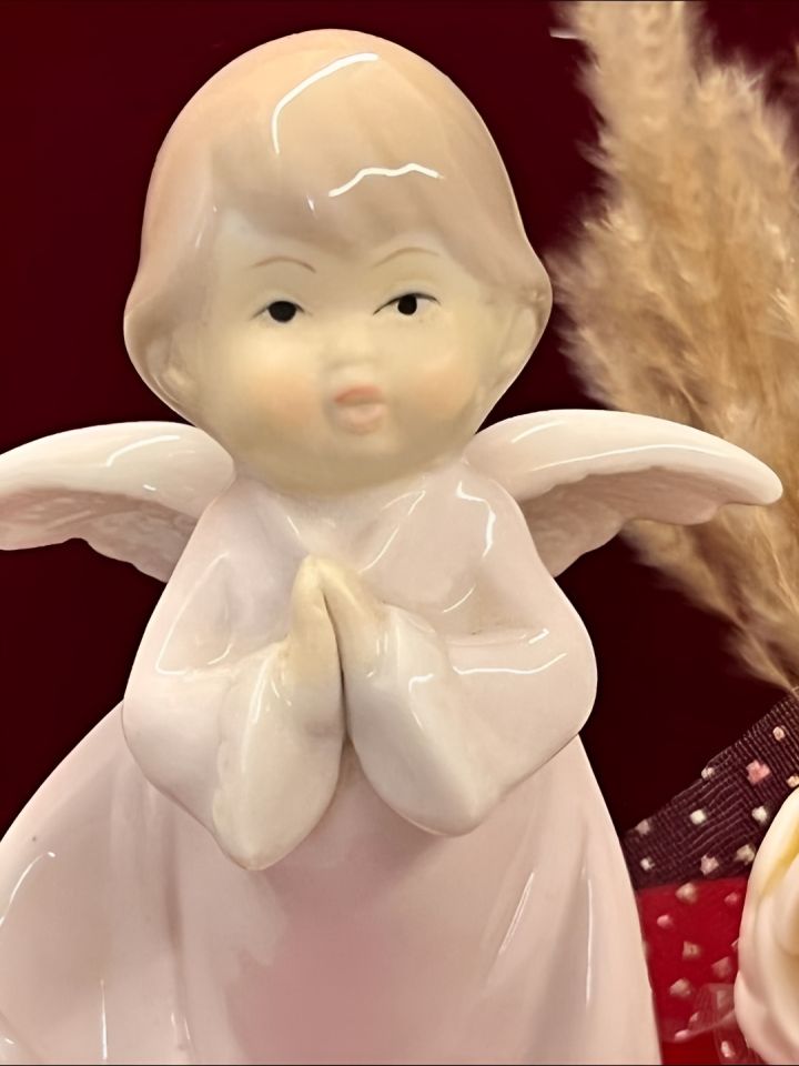 Buy Timaya s Decor Pink Ceramic Small Praying Baby Angel Figurine