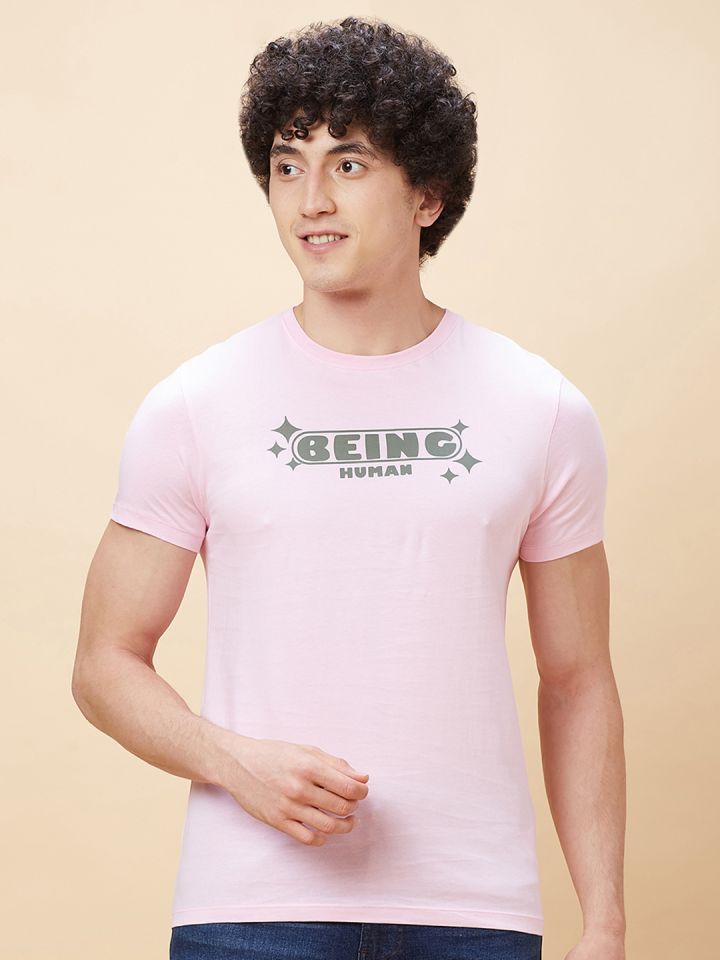 Being human pink new arrivals t shirt