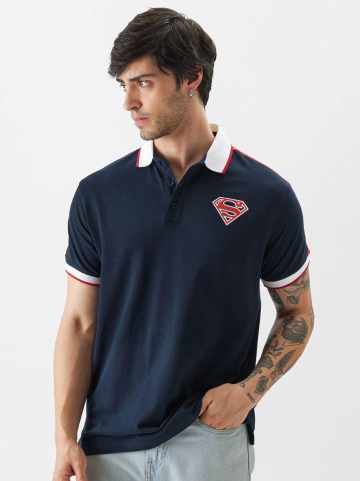 Superman t shop shirt with collar