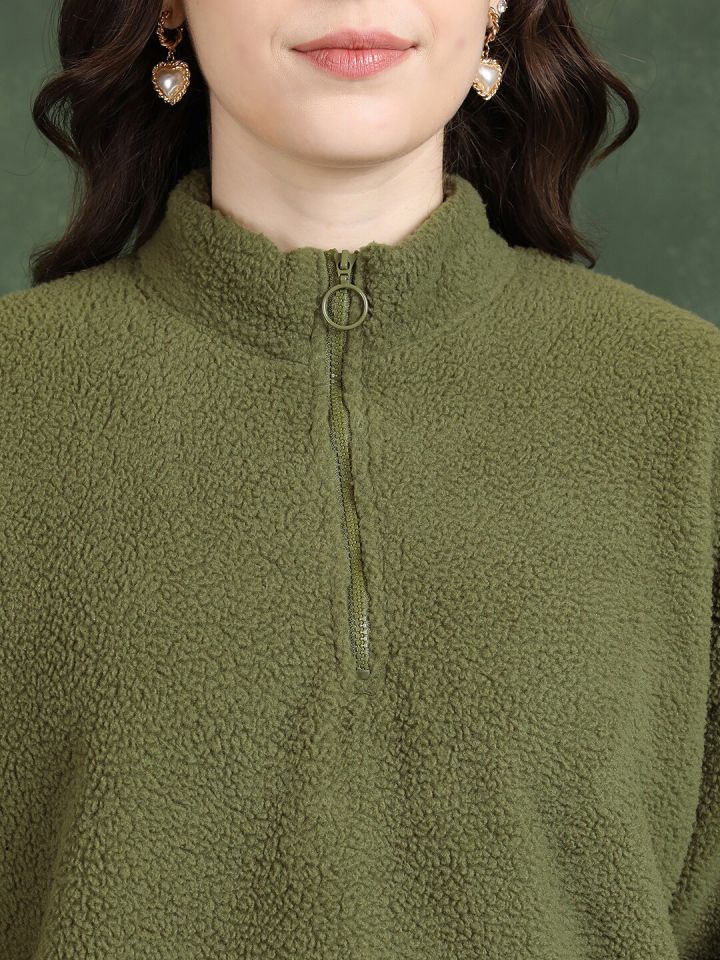 Olive green quarter zip hotsell