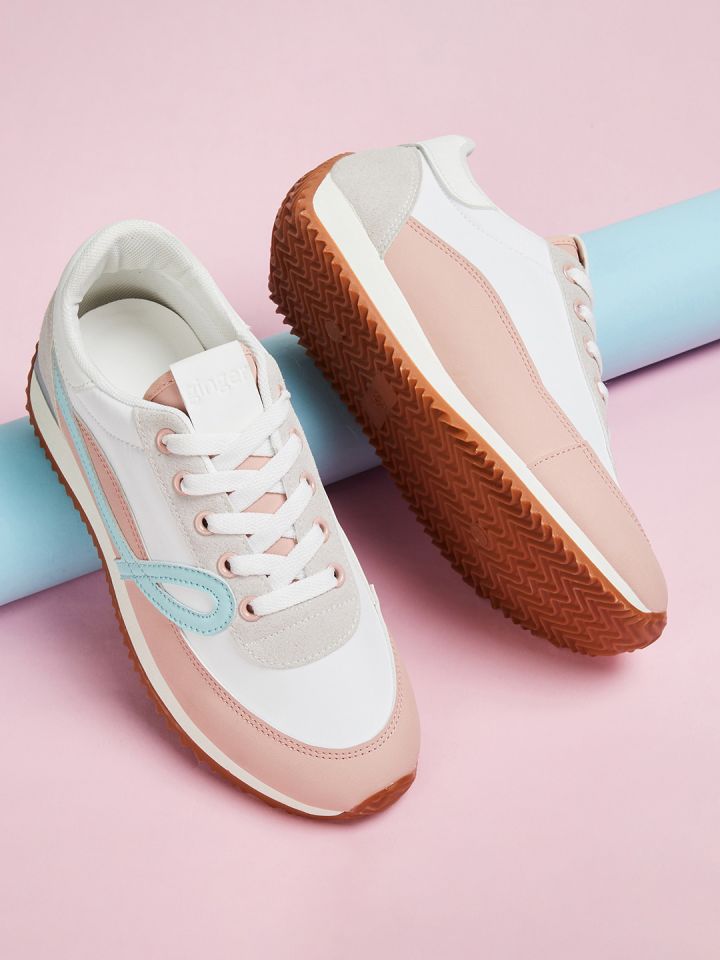 Ginger by Lifestyle Women Colourblocked Lace Up Sneakers