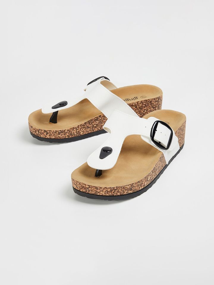 Buy Ginger By Lifestyle White Platform Sandals Heels for Women